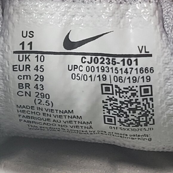 Nike Alpha Huarache 7 Pro TF Lax Men's White Gray Shoes CJ0235-101 US Sz 11 NWB - Picture 10 of 10